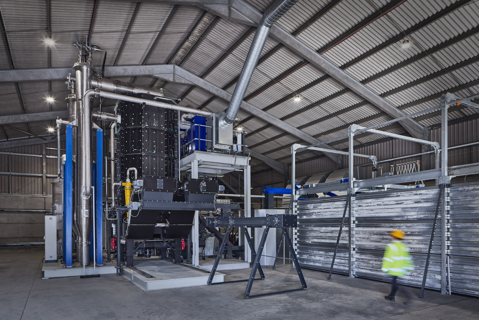 BIOCCUS processing equipment inside the demonstrator building
